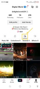This image shows how to see videos added to favorites section to Un Repost On TikTok