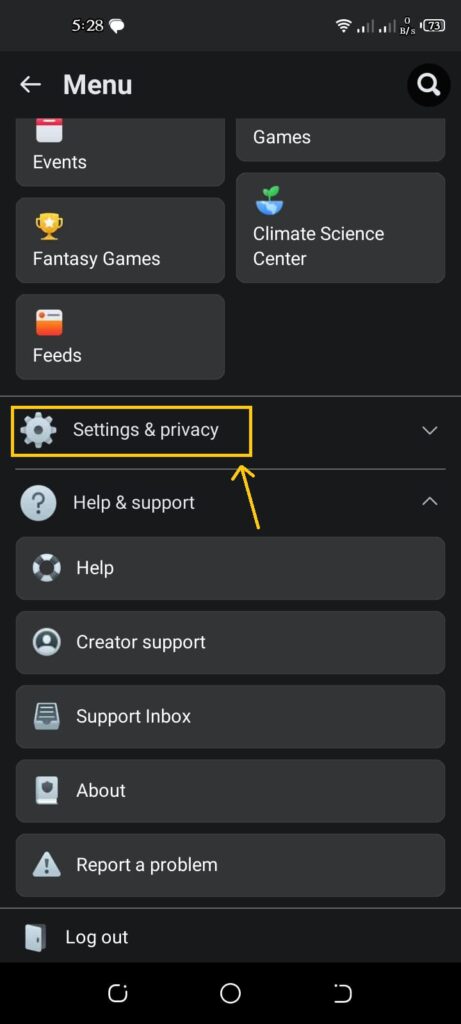 Select Setting and Privacy to Unlink Your Facebook from Instagram