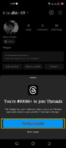 Then, tap on View Threads Profile