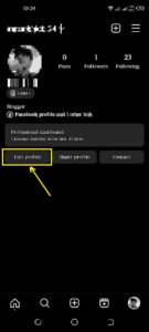 Tap on the Edit Profile to Change or Reset Instagram Password on Android