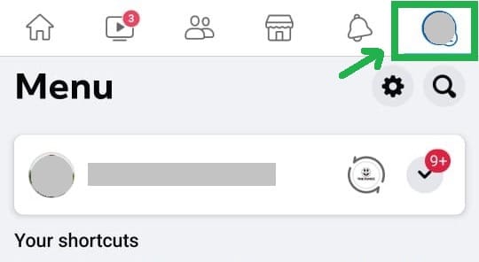 Tap on Profile Icon To delete Facebook Account on Android
